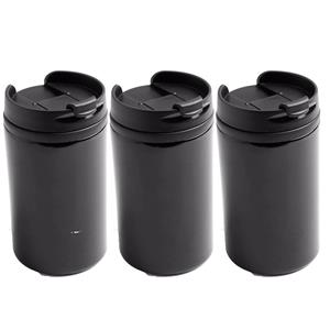 3x Warmhoudbekers/warm houd bekers metallic zwart 320 ml -