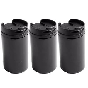 10x Warmhoudbekers/warm houd bekers metallic zwart 320 ml -