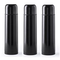 3x RVS thermosflessen/isoleerkannen 500 ml zwart Zwart