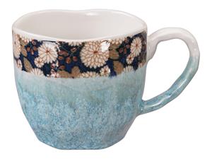 Blauw/Witte Handgemaakte Mok - 8,7 x 8cm 300ml