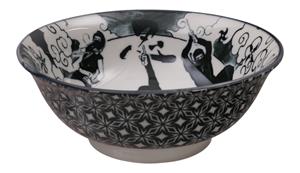 Zwart/Witte Ninja Kom - Mixed Bowls - 20,3 x 8cm 1000ml