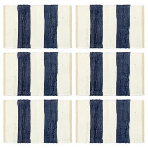vidaXL Tischsets 6 Stk. Chindi Gestreift  Blau