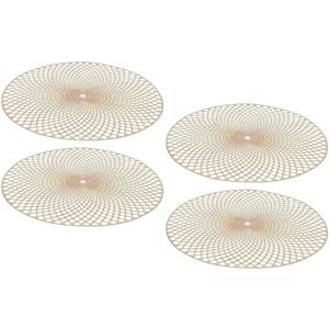 Bellatio 4x Rouden ronde placemat 38 cm Goudkleurig