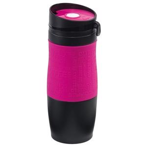 Thermosbeker/warmhoudbeker roze/zwart 380 ml Roze