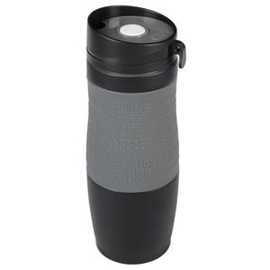 Thermosbeker/warmhoudbeker grijs/zwart 380 ml Grijs