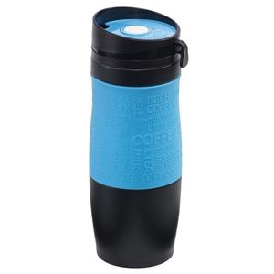 Thermosbeker/warmhoudbeker blauw/zwart 380 ml Blauw