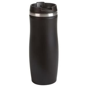 Thermosbeker/warmhoudbeker zwart 400 ml Zwart