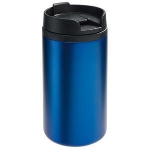 Thermosbeker/warmhoudbeker metallic blauw 290 ml Blauw