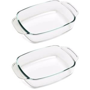 Cosy & Trendy 2x Ovenschalen 27 x 17 cm van glas Transparant