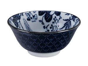 Tokyo Design Studio Blauw/Witte Kom Crane - Flora Japonica - 14.8 x 7cm 500ml