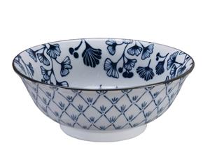 Tokyo Design Studio Blauw/Witte Kom Maple - Flora Japonica - 20.3 x 8cm 1000ml