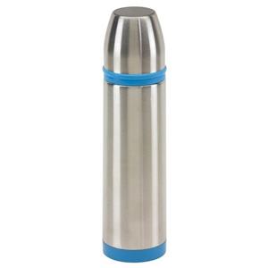 Bellatio RVS thermosfles/isoleerfles 500 ml zilver/blauw Zilver
