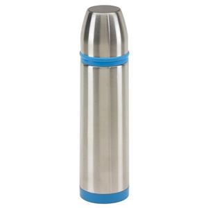 Bellatio RVS thermosfles/isoleerfles 500 ml zilver/blauw Zilver