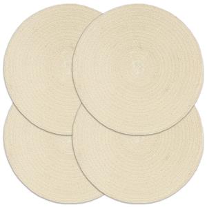 VidaXL Placemats 4 st rond 38 cm katoen natuurlijk