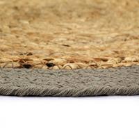 VidaXL Placemats 4 st rond 38 cm jute en katoen effen grijs