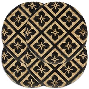 VidaXL Placemats 4 st rond 38 cm jute zwart