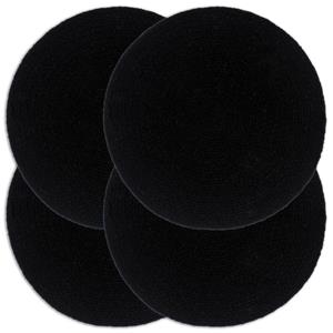VidaXL Placemats 4 st rond 38 cm katoen effen zwart