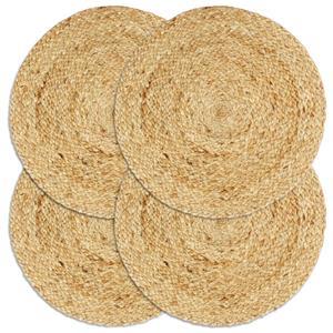 VidaXL Placemats 4 st 38 cm rond jute naturel