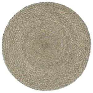 VidaXL Placemats 4 st rond 38 cm jute effen grijs