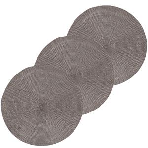 4x Luxe ronde placemat zwart 38 cm gevlochten Goudkleurig