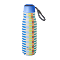 rice Stainless Steel Thermo Drinking Bottle 500 ml - Blue and Green Summer Stripe
