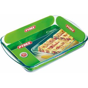 Pyrex 3x Rechthoekige glazen ovenschaal 3,7 liter 40 x 27 x 5,5 cm Transparant