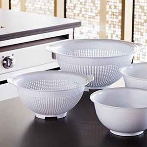 Witte kunststof keuken vergieten set van en 28 cm diameter -