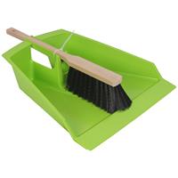 Stoffer en blik/bladerenblik limegroen 43 cm Lime