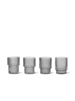 fermliving Ferm Living - Ripple Glass Set Of 4 - Smoked Grey (100127112)