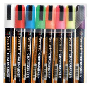 Securit Kreidemarker ORIGINAL MEDIUM, 8er Etui, Grundfarben