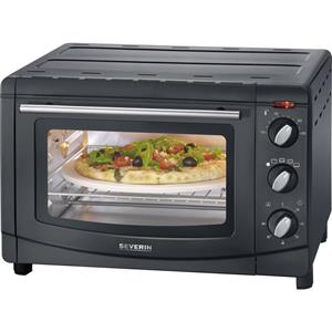 Severin TO 2068 Mini-oven Met handmatige temperatuursinstelling, Timerfunctie, Kabelgebonden, Met grillspies, Convectiefunctie, Met pizzasteen 20 l