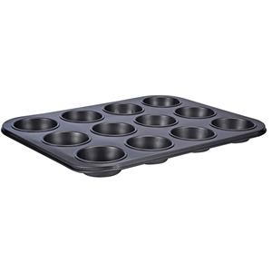 Zwarte muffin vormen bakvormen voor 12 muffins 36 x 28 x 3 cm Zwart