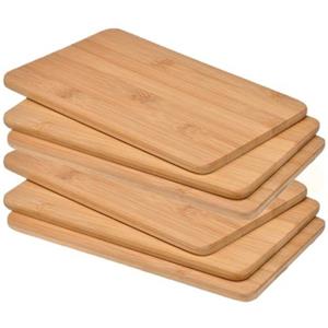 Set van 6x houten bamboe snijplanken / broodplanken 22 cm Bruin