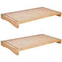 2x Houten bamboe snijplanken 4,3 x 28 x 54 cm Bruin