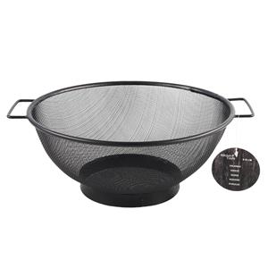 Zwarte RVS keuken vergiet/zeef 26 cm Zwart