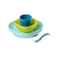 Beaba 4-tlg. Babygeschirr-Set Silikon  Blau