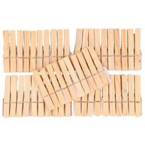 50x Houten knijpers 7,5 cm hobbymateriaal om mee te knutselen - Knijpers