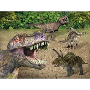 Set van 6x stuks placemats dinosaurussen 3D print 30 x cm Multi