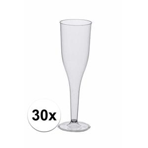 Plastic champagne glaasjes 30 stuks - Champagneglazen