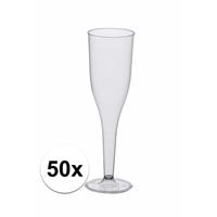 Plastic champagne glaasjes 50 stuks - Champagneglazen
