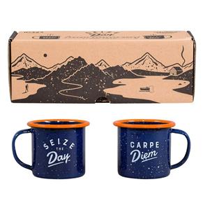 Gentlemen's Hardware Retro Emaille Espresso Mokken Set van 2 Donkerblauw -  Hardware Retro Emaille Espresso Mokken Set van 2 Donkerblauw