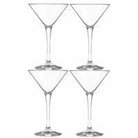 4x Cocktail/martini glazen transparant 260 ml Martini serie - 26 cl - Cocktail glazen - Cocktails drinken - Cocktailglazen van glas