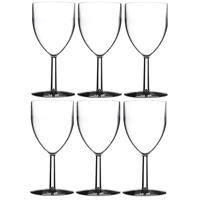 6x Wijnglazen van kunststof 300 ml - Onbreekbare camping/picknick glazen