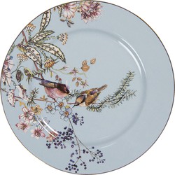 Clayre & Eef BORD | Ø 20*2 CM | BLAUW | KERAMIEK | ROND |  | 6CE1178