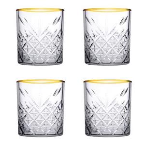 Pasabahce Gläser-Set »Timeless GOLDEN TOUCH 4er Glas 345cc«, Glas