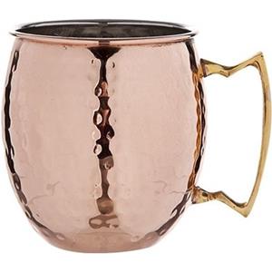 1x Cocktailbeker/cocktailglas Moscow Mule 450 ml gehamerd koper - Cocktailglazen