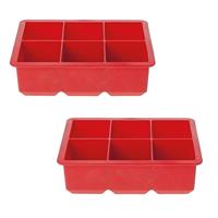 Cosy & Trendy 2x Rode ijsblokjes vormen 6 kubussen -