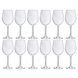 12x Luxe wijnglazen voor rode wijn 360 ml - 36 cl - Rode wijn glazen - Wijn drinken - Wijnglazen van glas