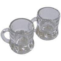 12x Shotglas/borrelglas bierpul glaasjes/glazen met handvat van 2cl - Party glazen