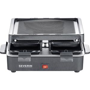 severin 2370 Raclette Antihaftbeschichtung, 4Pfännchen, Grillfunktion Schwarz